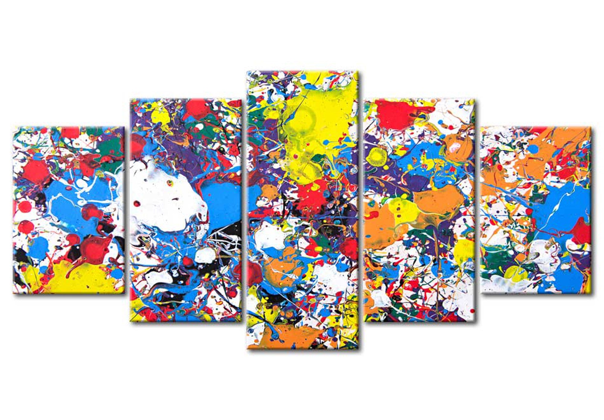 Abstract Canvas Wall Art - Colourful Imagination - 5 Pieces