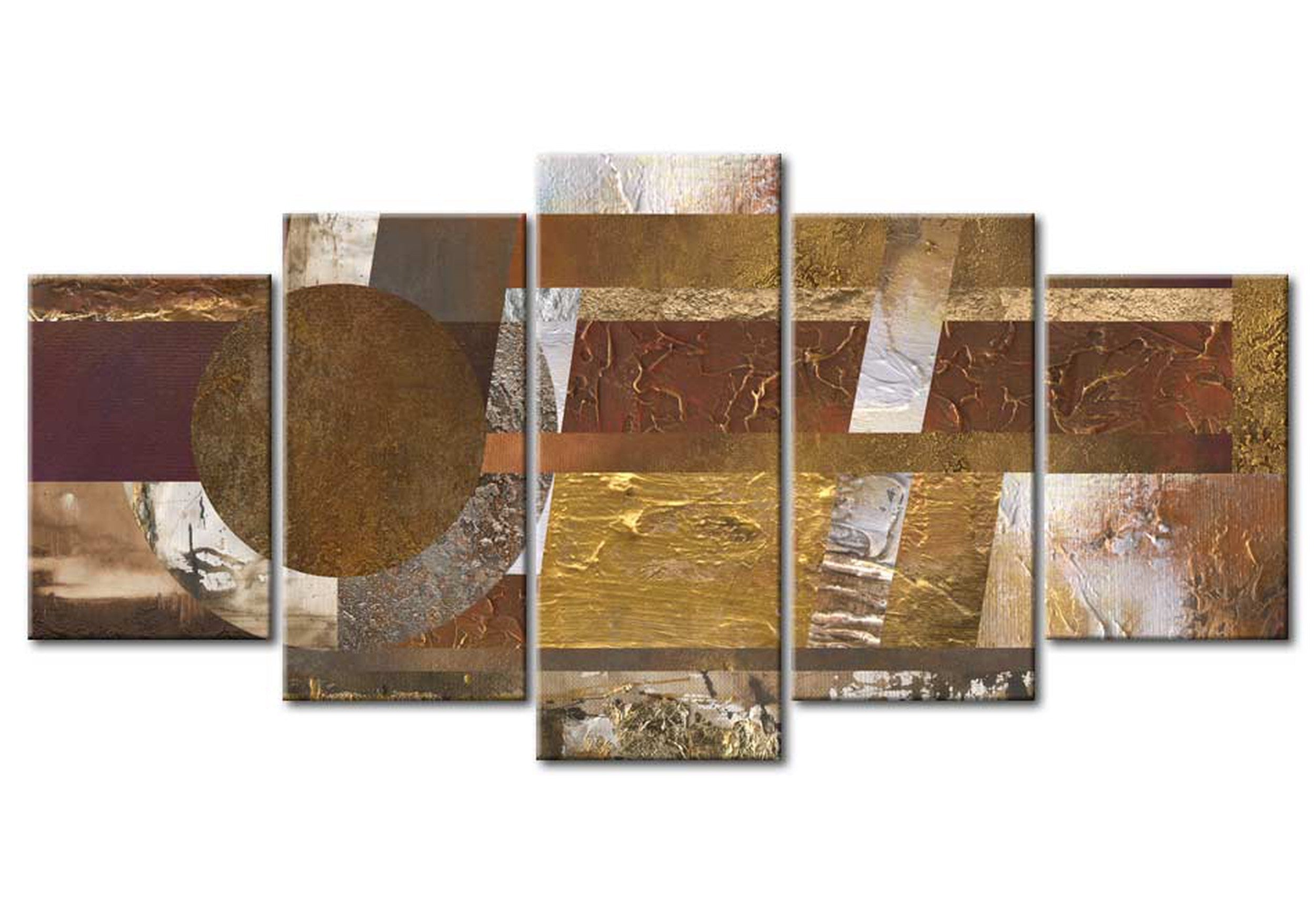 Abstract Canvas Wall Art - Cosmic Jewels - 5 Pieces