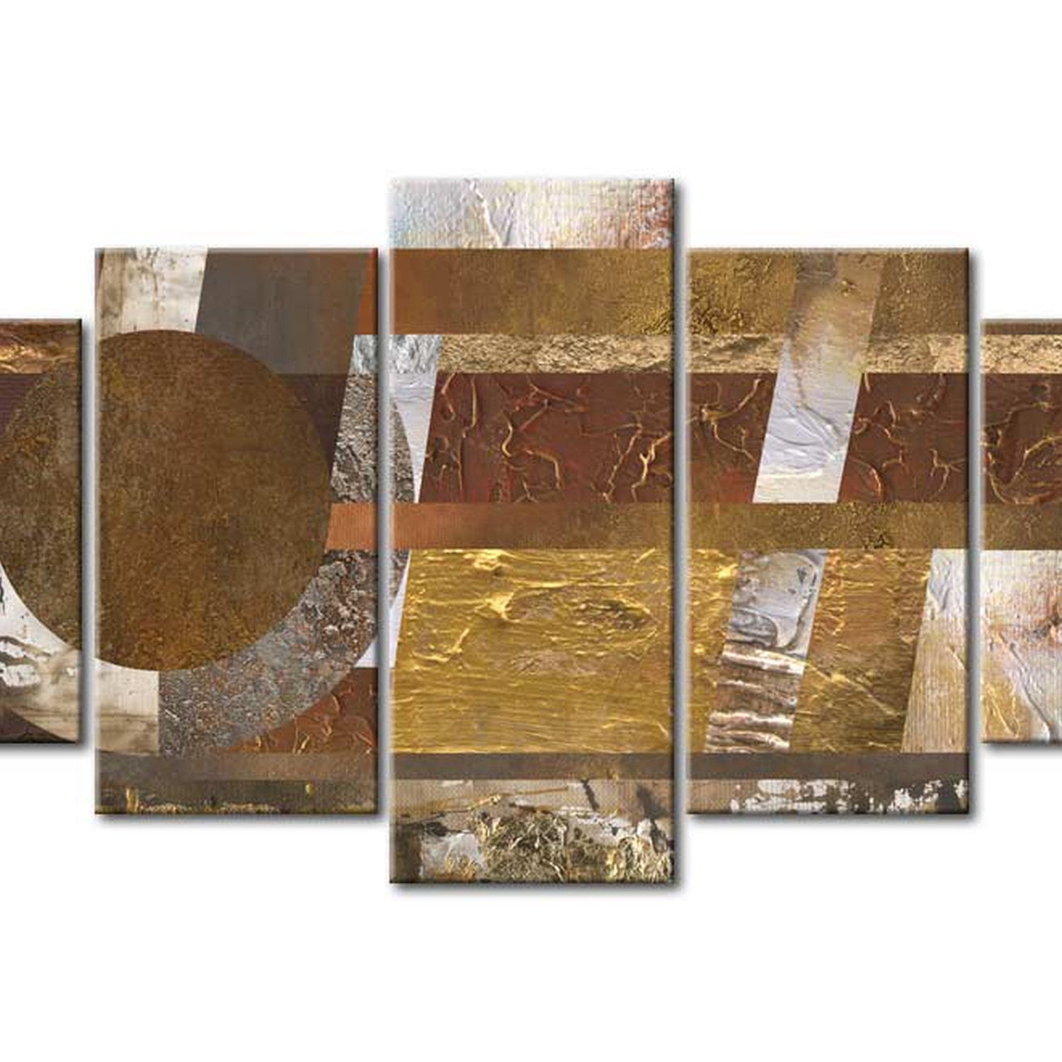 Abstract Canvas Wall Art - Cosmic Jewels - 5 Pieces