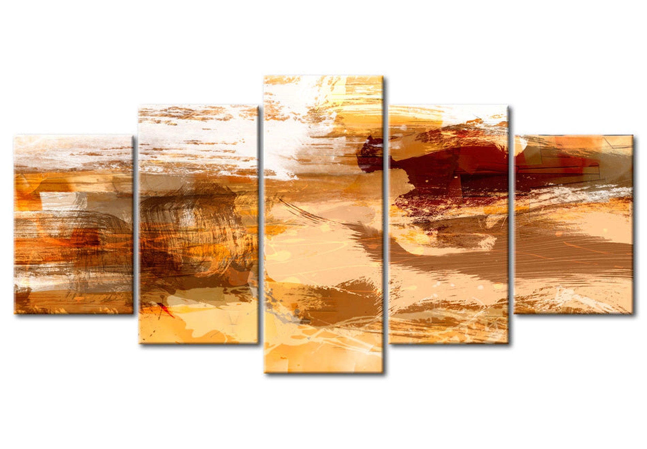 Abstract Canvas Wall Art - Desert Sands - 5 Pieces