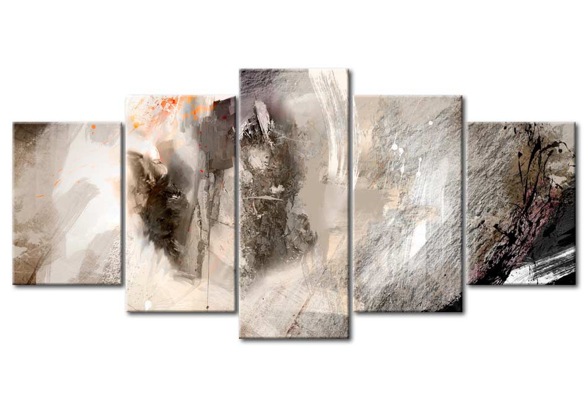 Abstract Canvas Wall Art - Gaze Of An Artist - 5 Pieces