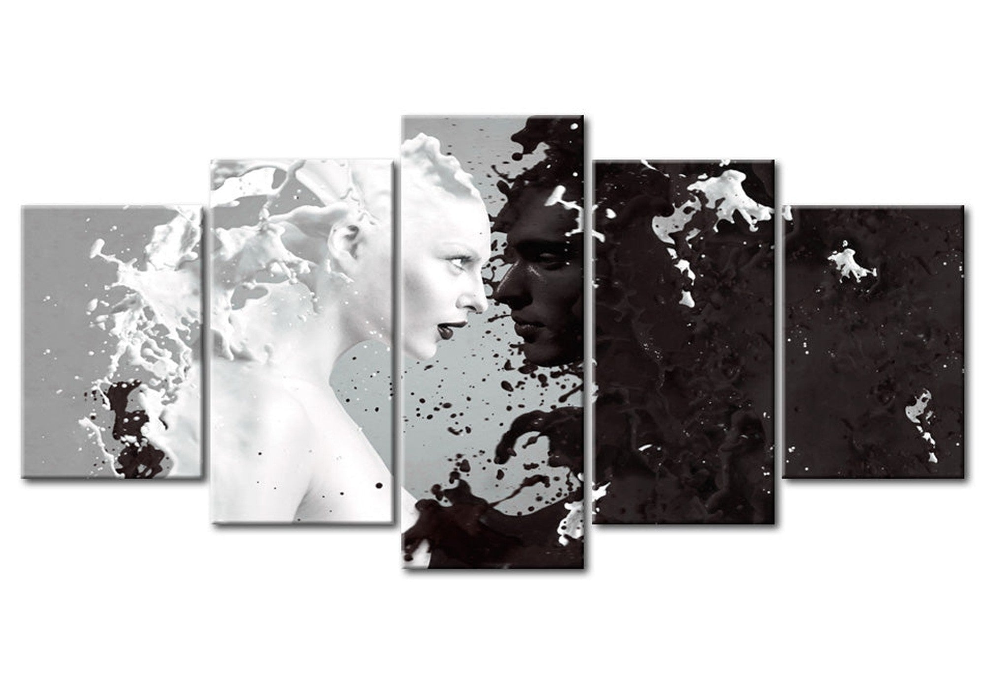 Abstract Canvas Wall Art - Milk & Choco - 5 Pieces