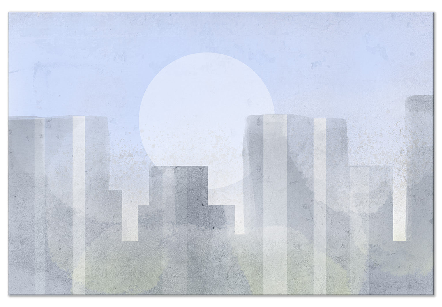 Abstract Canvas Wall Art - Modern City Morning