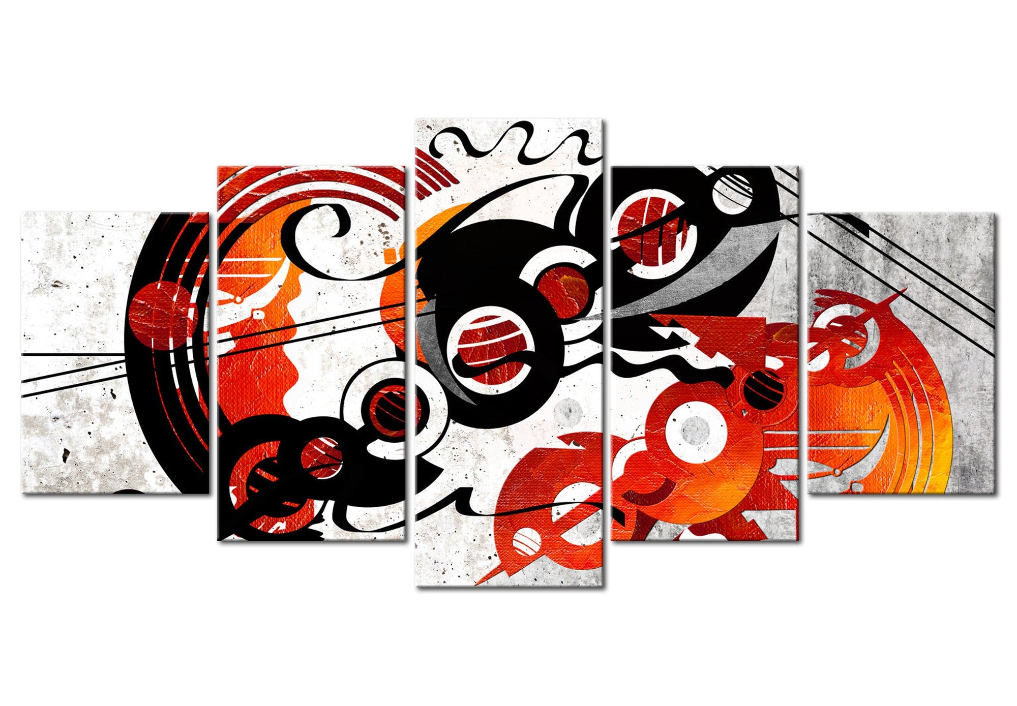 Abstract Canvas Wall Art - Music Creations - 5 Pieces