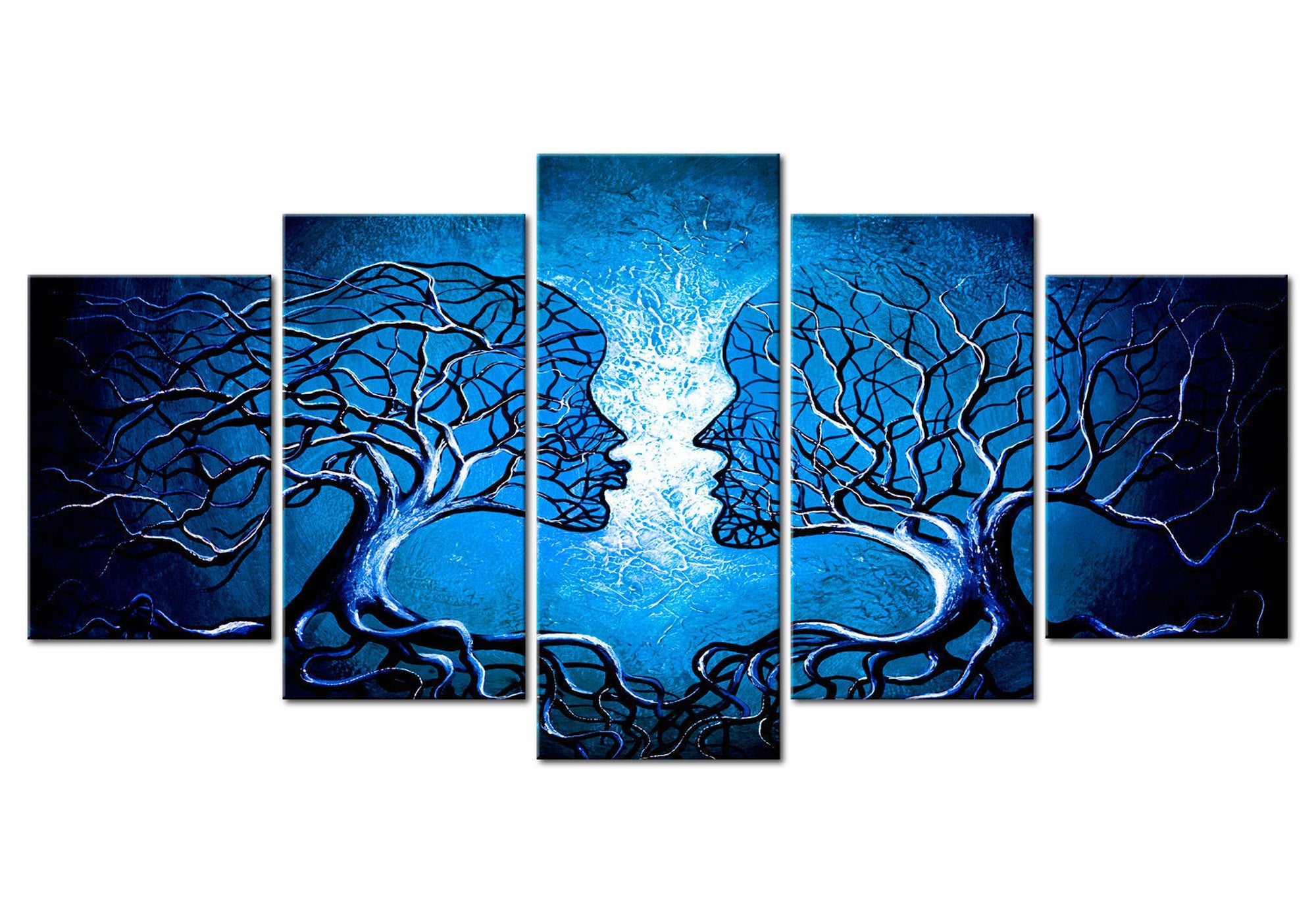 Abstract Canvas Wall Art - Sapphire Kiss