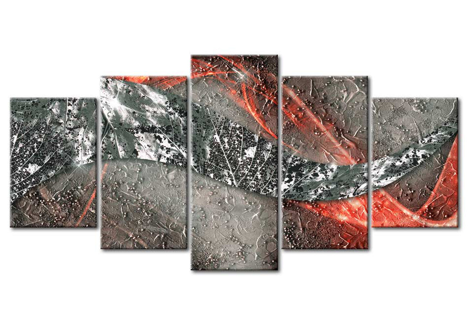 Abstract Canvas Wall Art - Silver Fire