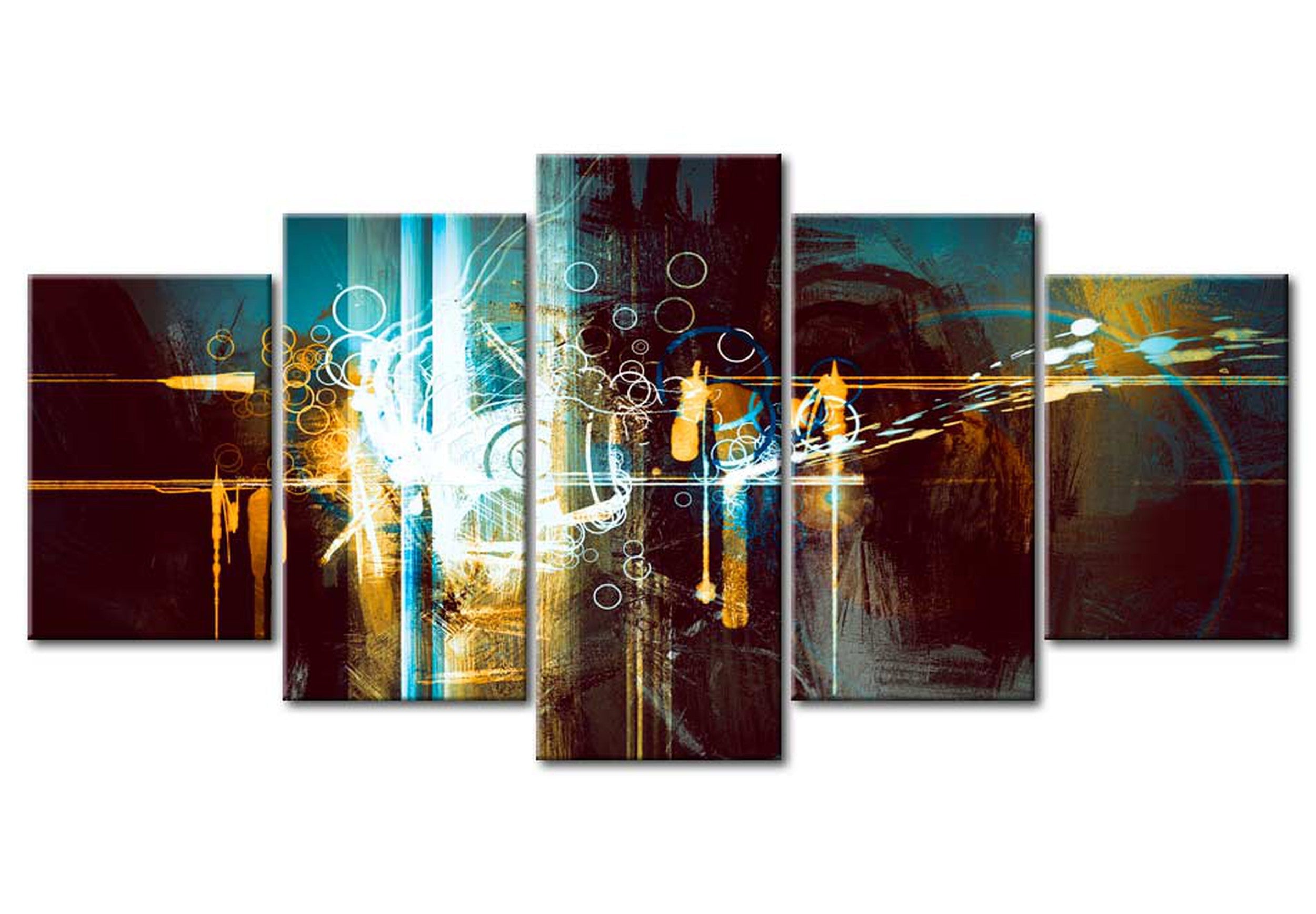 Abstract Canvas Wall Art - Stellar Chariot - 5 Pieces