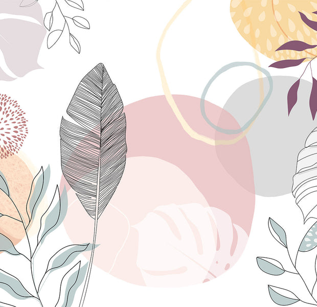 Abstract Wallpaper Wall Mural - Aesthetic Modern Line Art