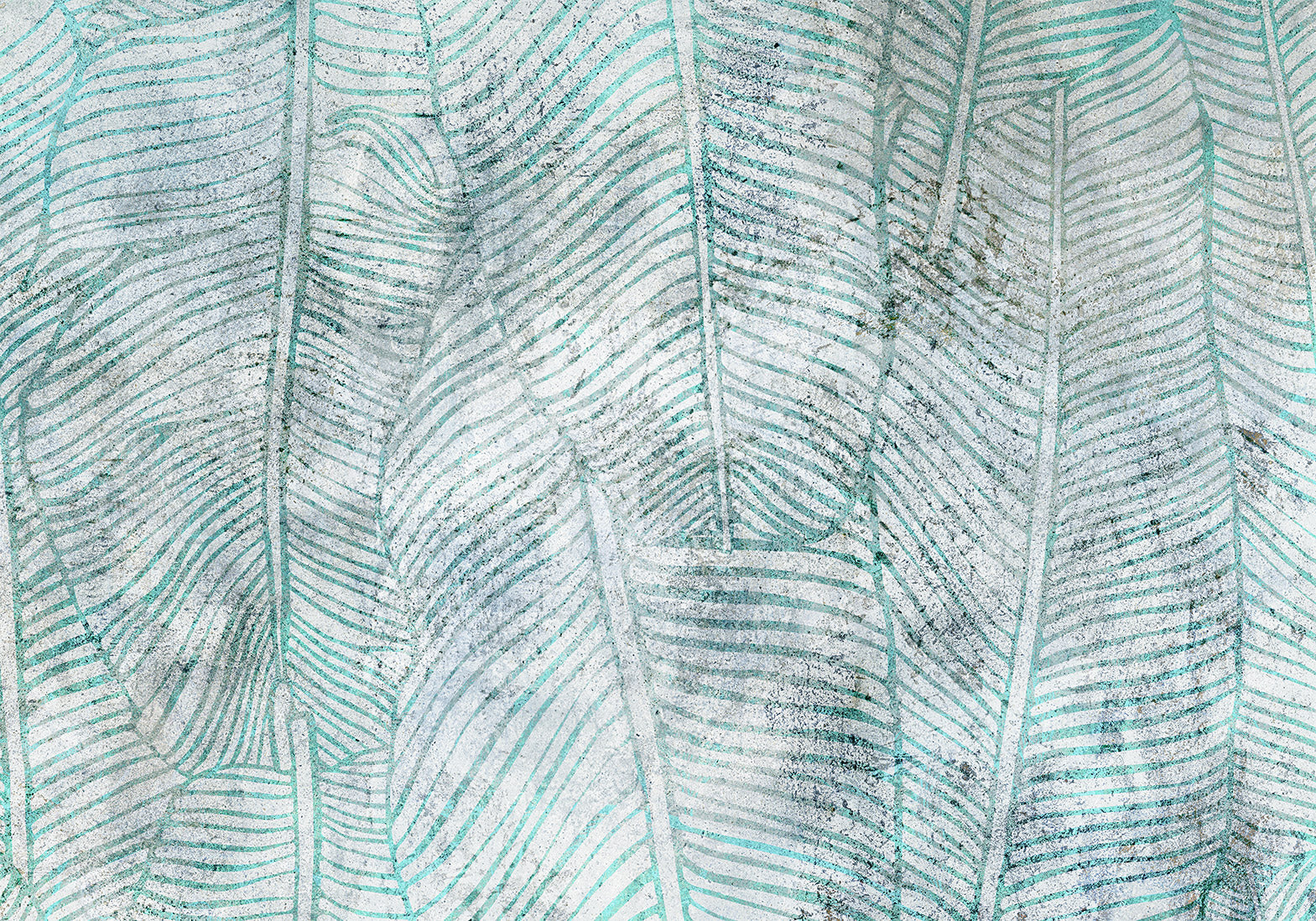 Abstract Wallpaper Wall Mural - Banana Leaf Lines