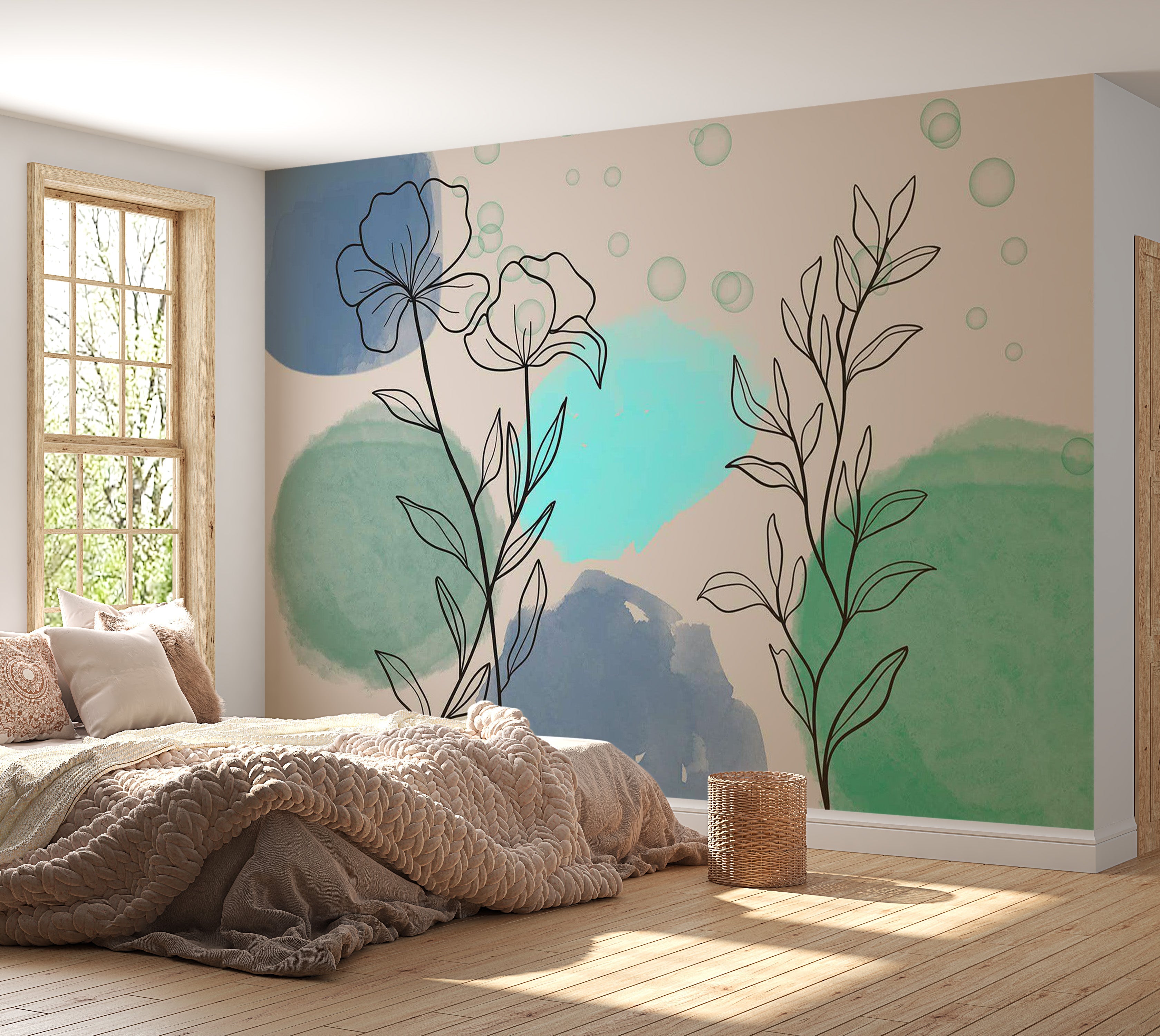 Abstract Wallpaper Wall Mural - Botanical Underwater World