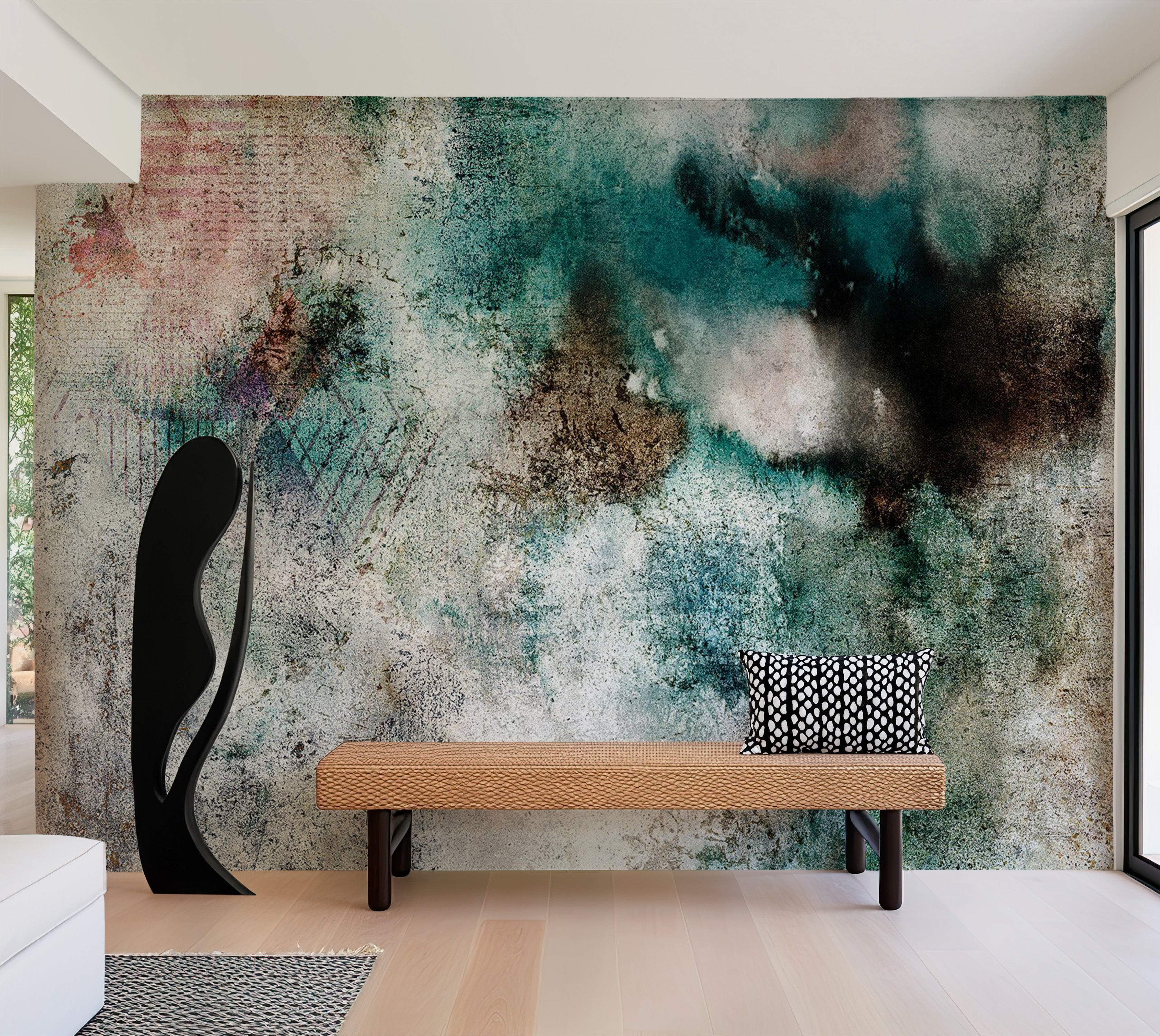 Abstract Wallpaper Wall Mural - Concrete Wall Art 39"Wx27"H / Regular