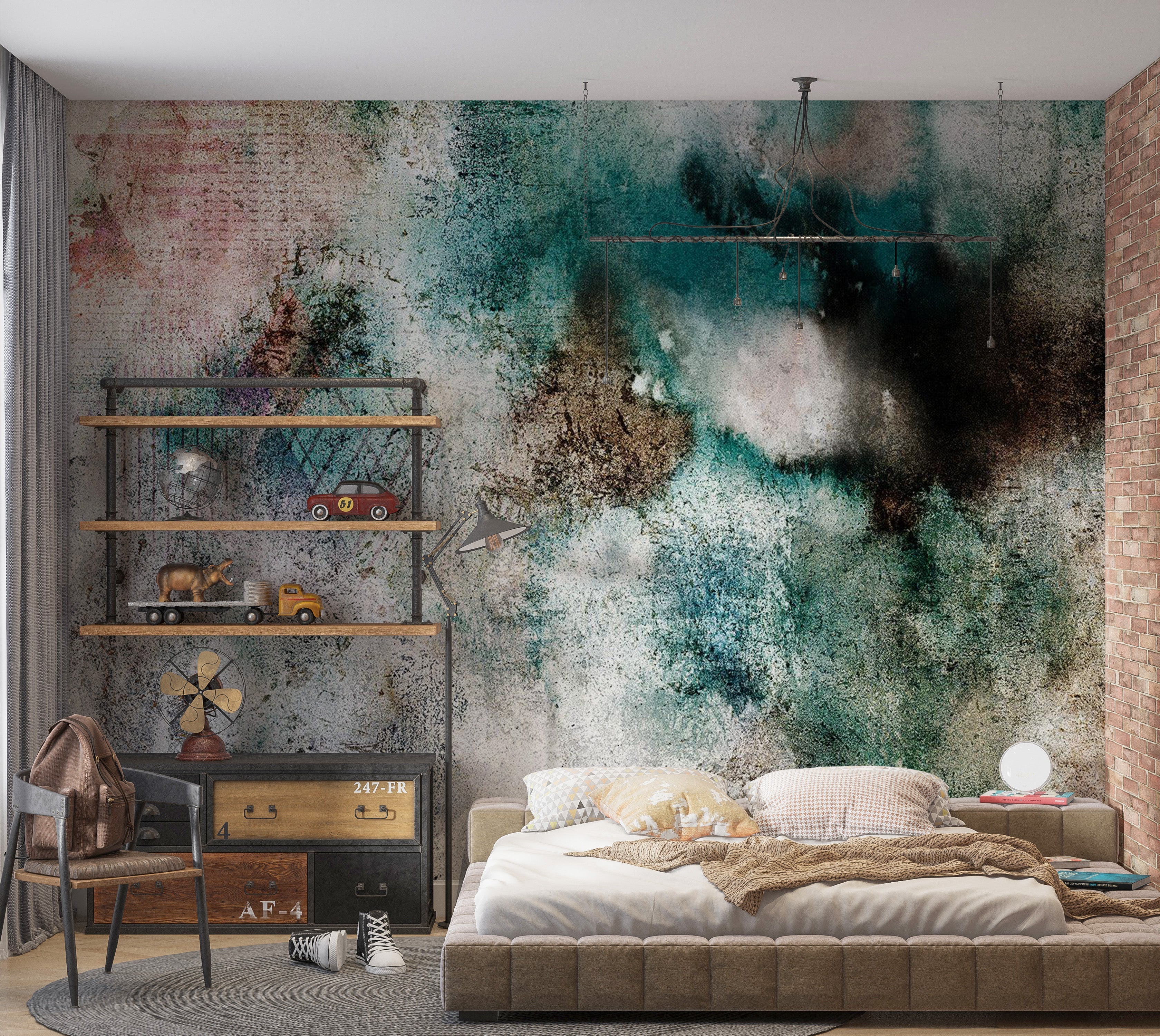 Abstract Wallpaper Wall Mural - Concrete Wall Art 39"Wx27"H / Regular