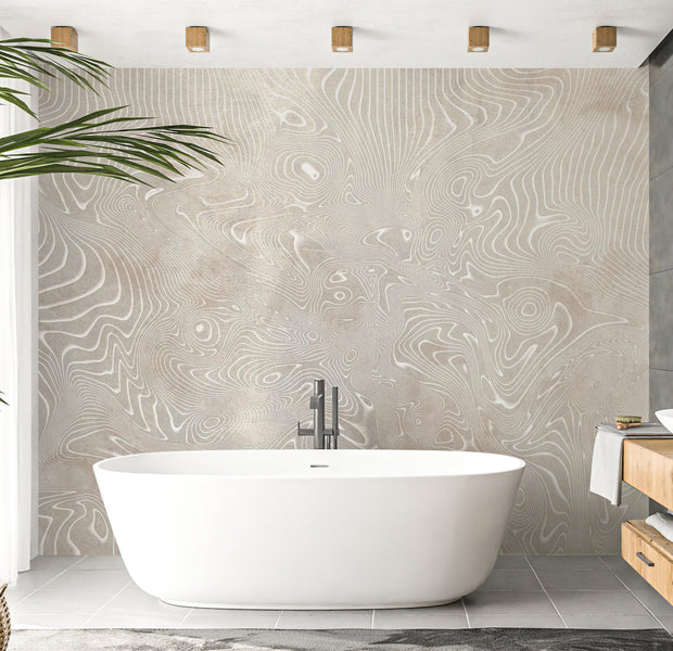 Abstract Wallpaper Wall Mural - Flowing Shapes 39"Wx27"H / Regular