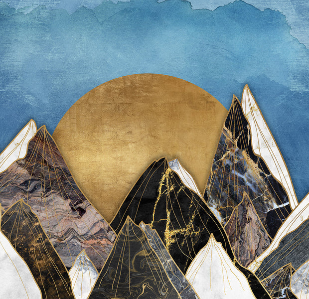 Abstract Wallpaper Wall Mural - Geometric Mountain Sunset