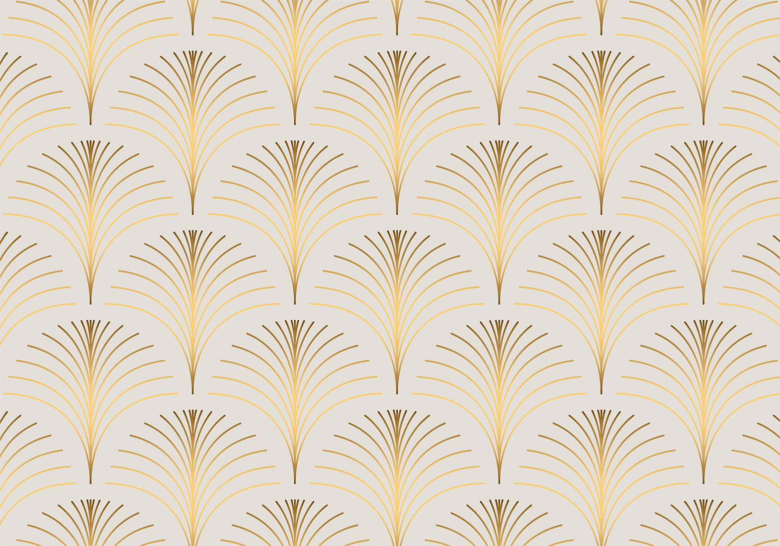 Abstract Wallpaper Wall Mural - Gold Linear Pattern