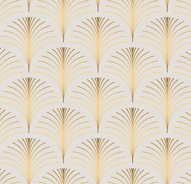 Abstract Wallpaper Wall Mural - Gold Linear Pattern