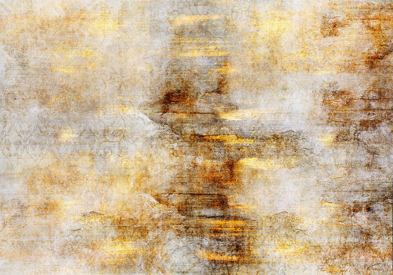 Abstract Wallpaper Wall Mural - Golden Expression