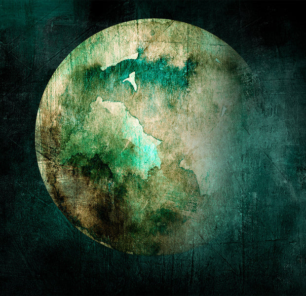 Abstract Wallpaper Wall Mural - Green Planet Impression