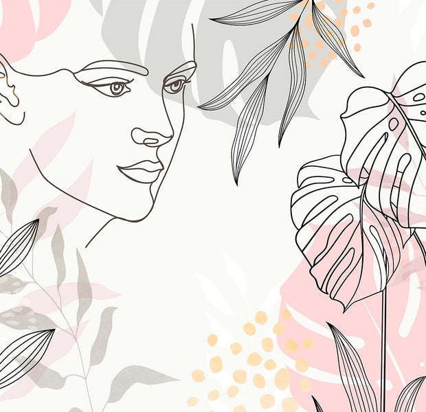 Abstract Wallpaper Wall Mural - Line Art Wildness