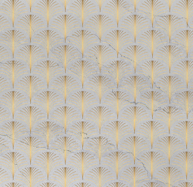 Abstract Wallpaper Wall Mural - Linear Pattern With Gold