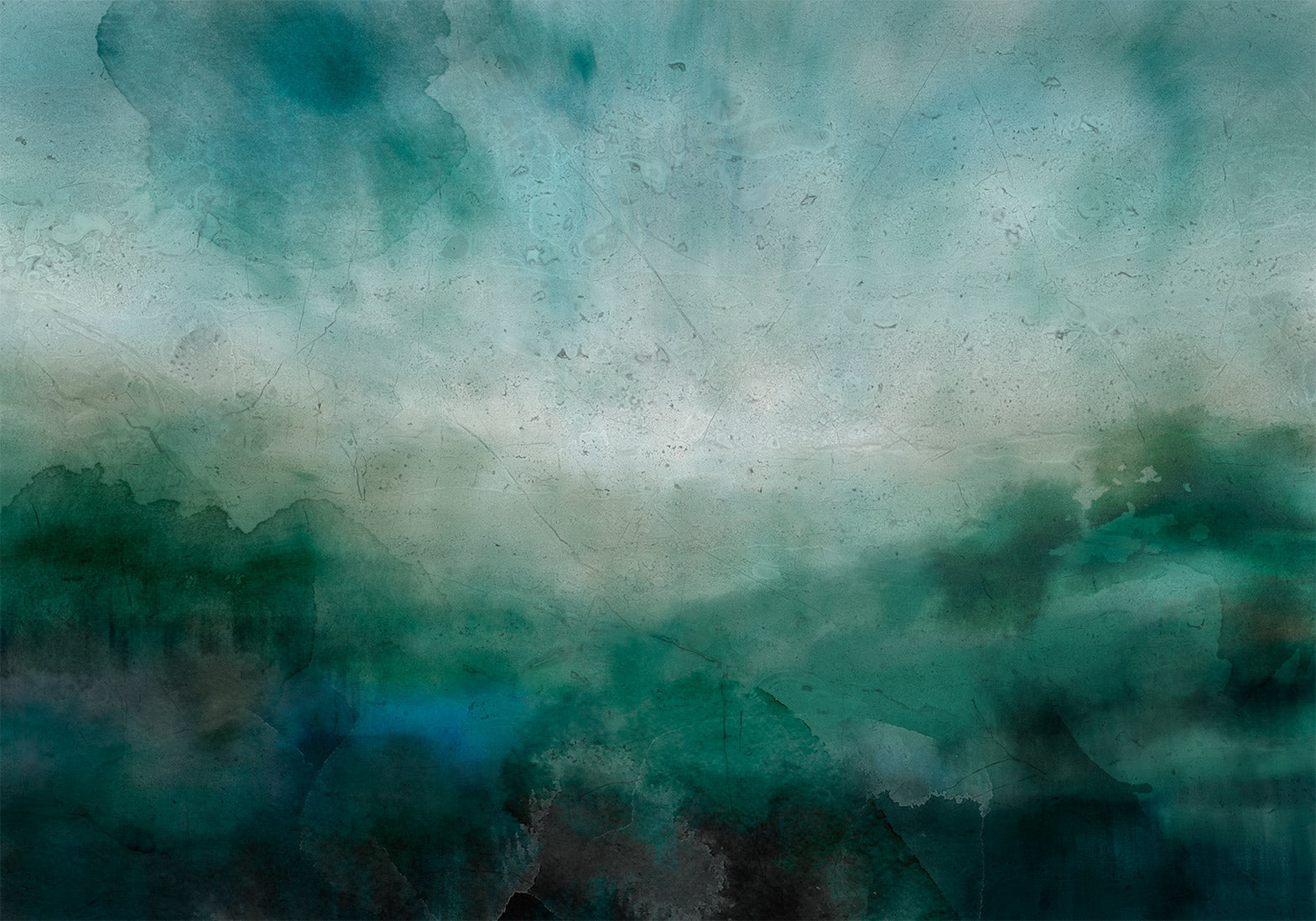 Abstract Wallpaper Wall Mural - Malachite Landscape