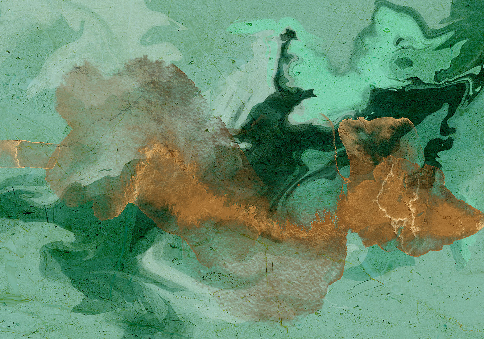 Abstract Wallpaper Wall Mural - Malachite Play