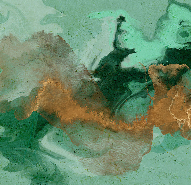 Abstract Wallpaper Wall Mural - Malachite Play