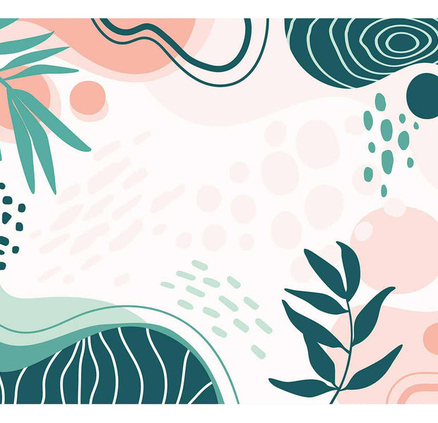 Abstract Wallpaper Wall Mural - Organic Botanical Shapes