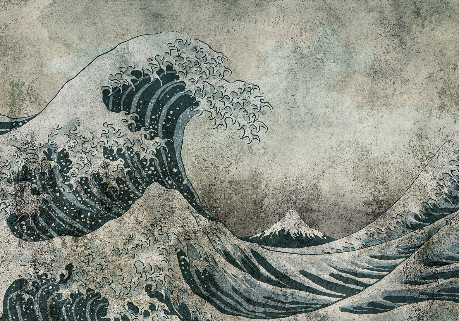 Abstract Wallpaper Wall Mural - Power of the Big Wave