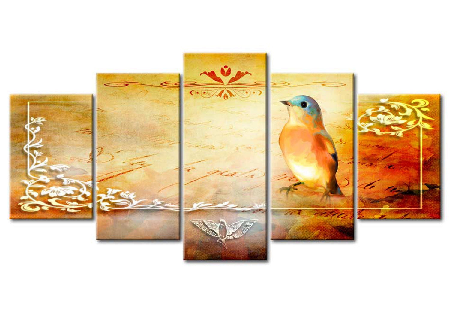 Animal Canvas Wall Art - Bird Thoughts - 5 Pieces