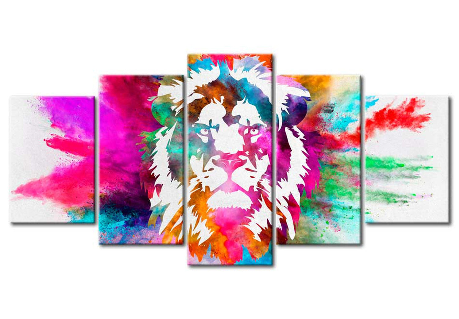 Animal Canvas Wall Art - Colours Of The King - 5 Pieces
