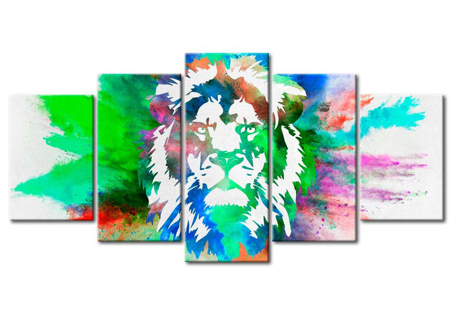 Animal Canvas Wall Art - Kingdom Of The Lion - 5 Pieces