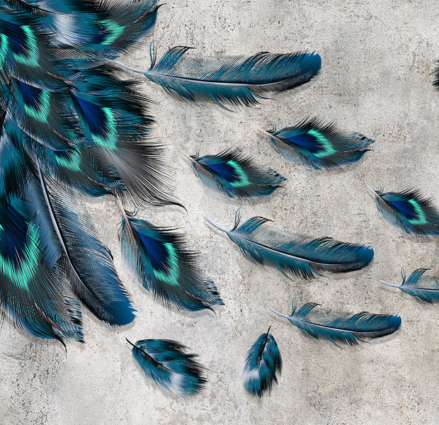 Animal Wallpaper Wall Mural - Blown Feathers