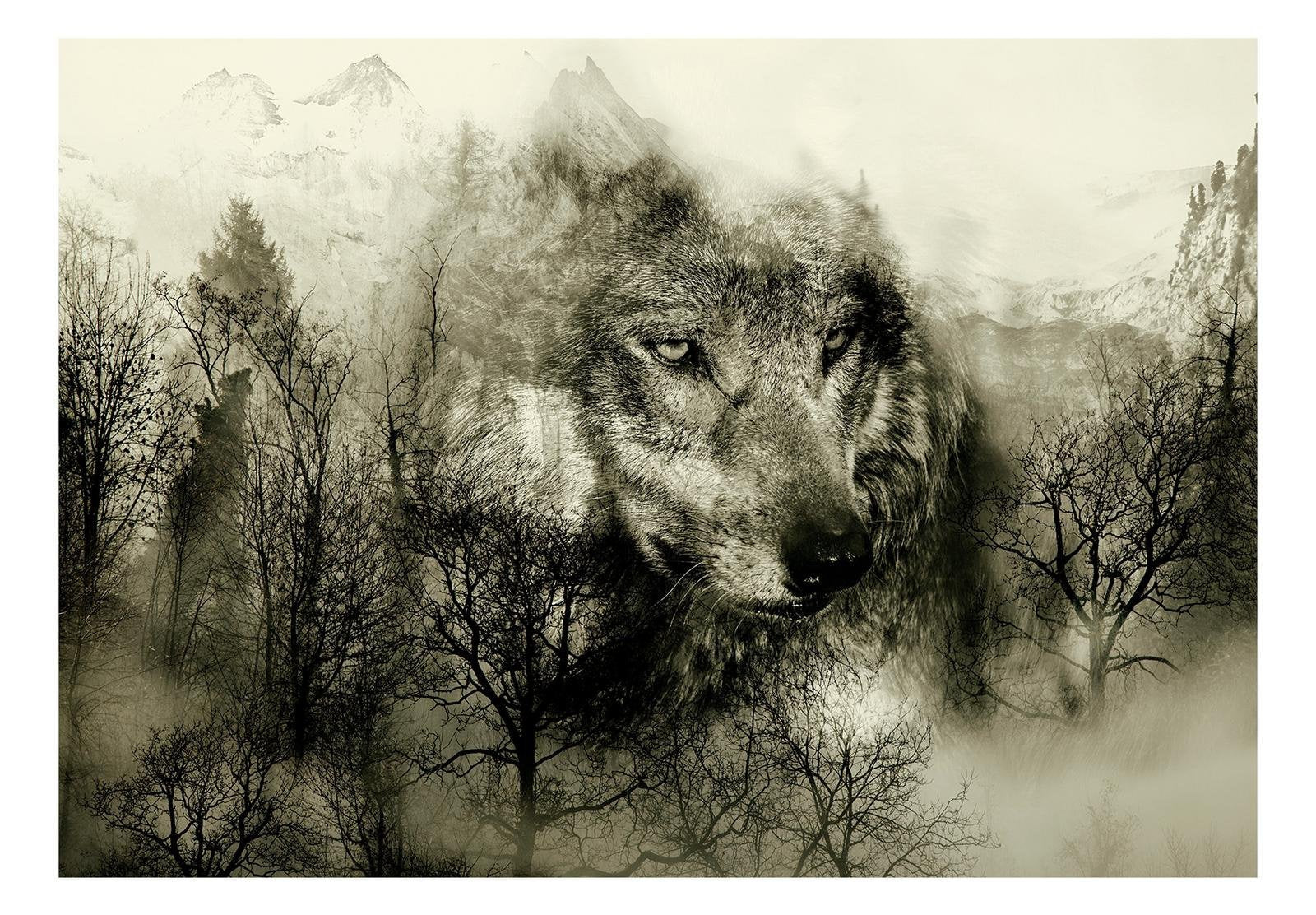 Wall mural - Mountain Predator (Beige)-TipTopHomeDecor