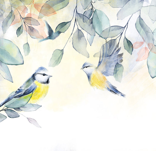 Animal Wallpaper Wall Mural - Watercolor Birds
