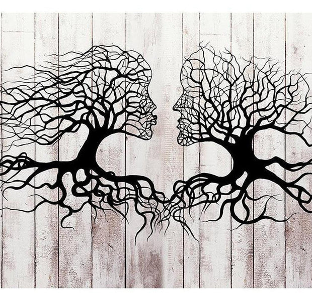 Surface Texture Wallpaper Wall Mural - A Kiss Of Trees On Wood