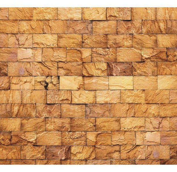 Surface Texture Wallpaper Wall Mural - Abstract Golden Stone Tiles