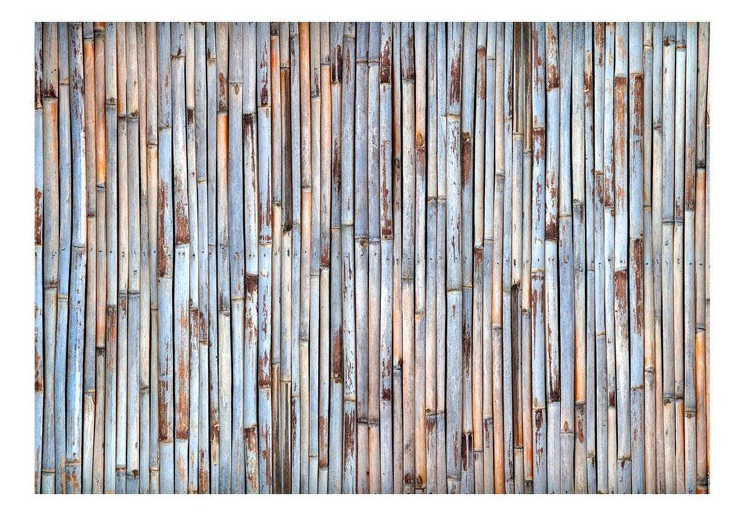 Surface Texture Wallpaper Wall Mural - Blue Grey Bamboo