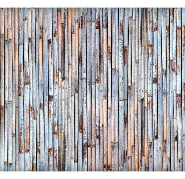 Surface Texture Wallpaper Wall Mural - Blue Grey Bamboo
