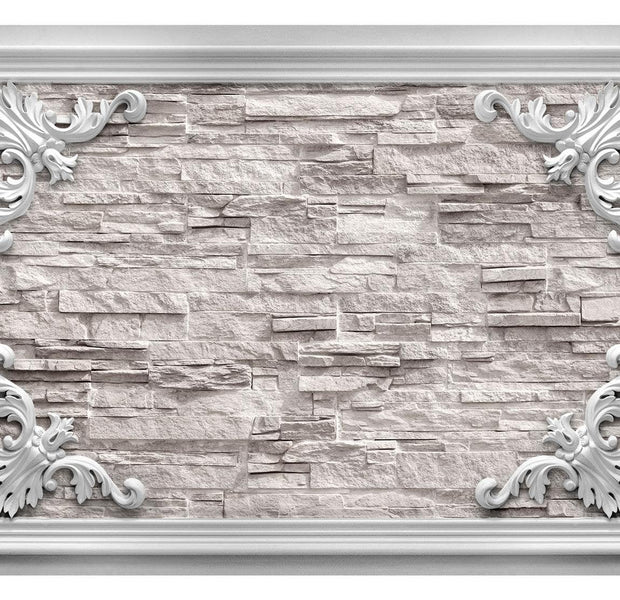 Surface Texture Wallpaper Wall Mural - Brick In A Frame Beige