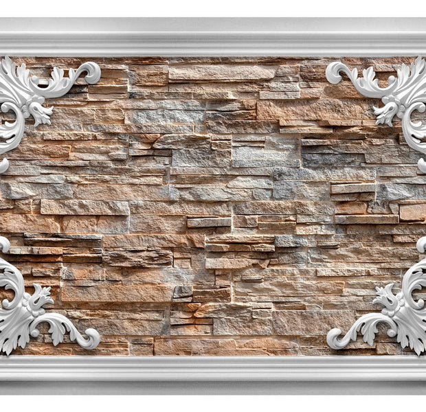 Surface Texture Wallpaper Wall Mural - Brick In A Frame Brown