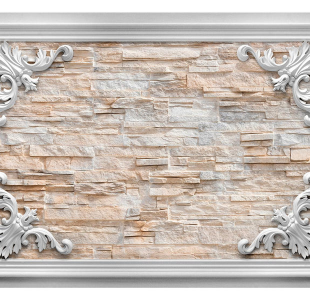 Surface Texture Wallpaper Wall Mural - Slate Bricks In A Frame