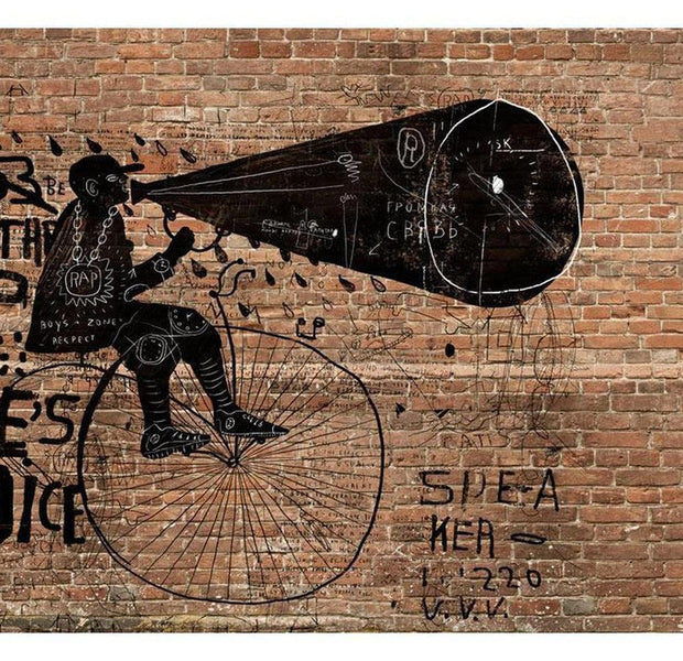 Surface Texture Wallpaper Wall Mural - City News on Brick Wall