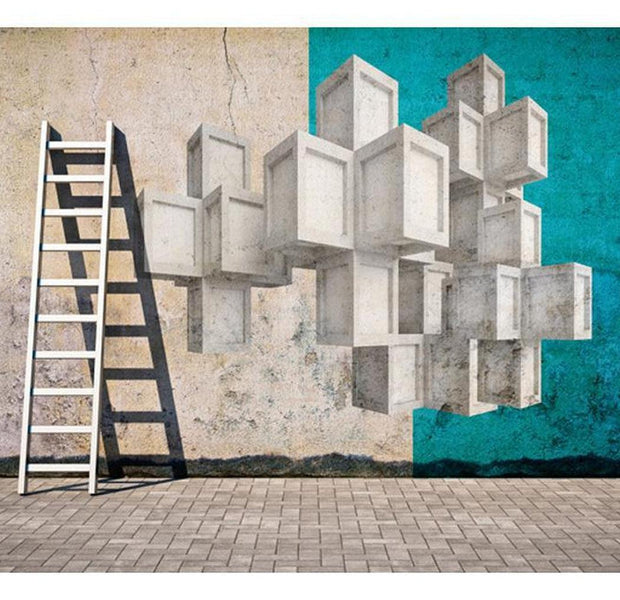 Surface Texture Wallpaper Wall Mural - Concrete Blocks