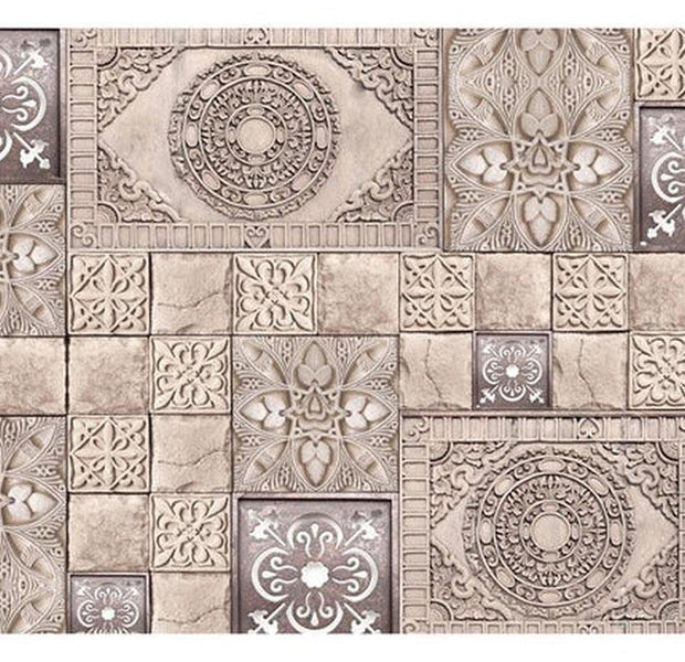 Surface Texture Wallpaper Wall Mural - Concrete Mandala Mosaic Tiles