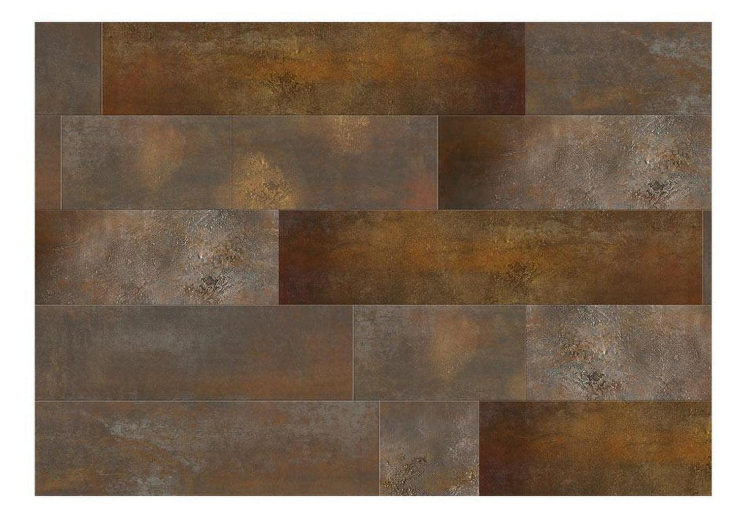 Surface Texture Wallpaper Wall Mural - Golden Copper Tiles