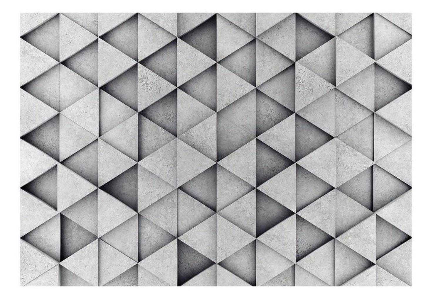 Surface Texture Wallpaper Wall Mural - Grey Concrete Triangles