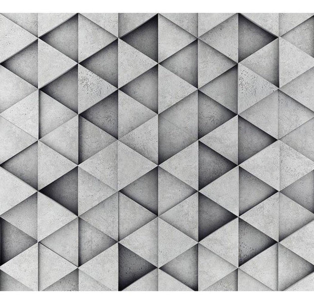 Surface Texture Wallpaper Wall Mural - Grey Concrete Triangles