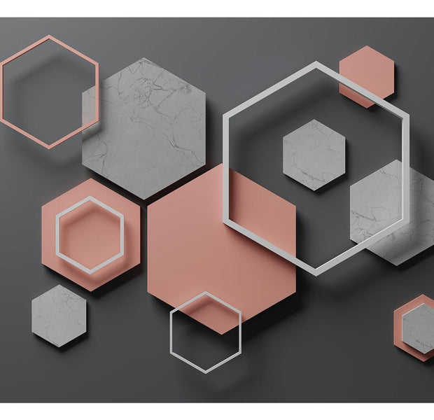 Surface Texture Wallpaper Wall Mural - Hexagon Mix