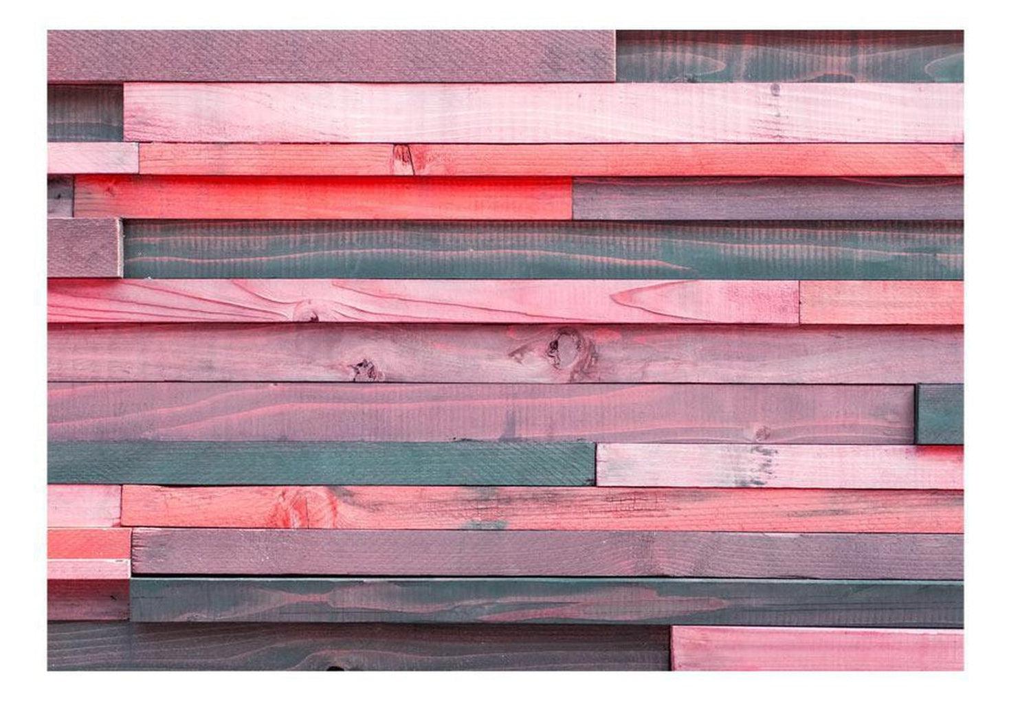 Surface Texture Wallpaper Wall Mural - Mixed Pink Wooden Planks